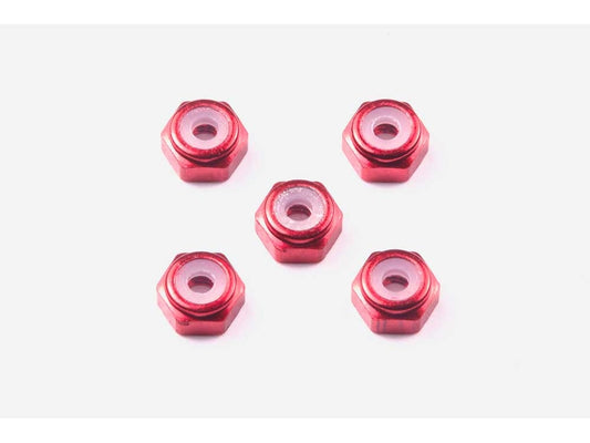 15493 2mm Aluminum Lock Nut (Red, 5pcs)